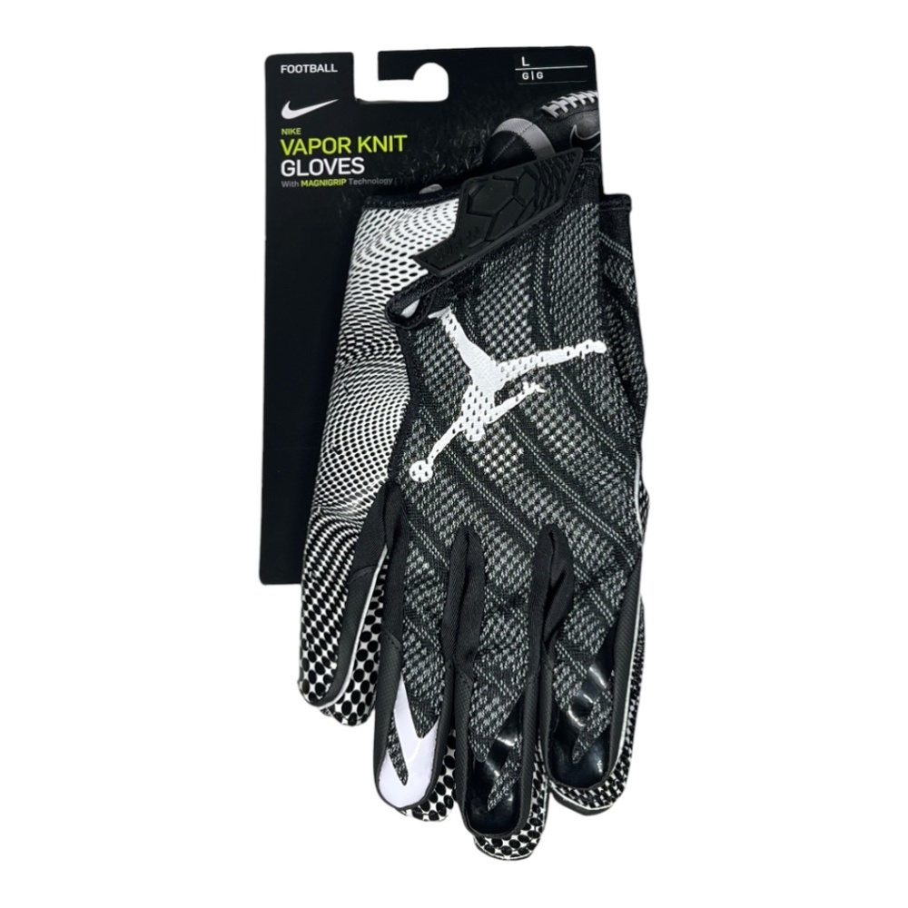 Nike Air Jordan Vapor Knit Football Gloves Black Size Large CJ9849-091
